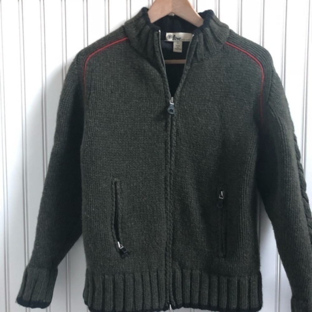 Neve Designs Chunky Wool Full Zip Lined Sweater